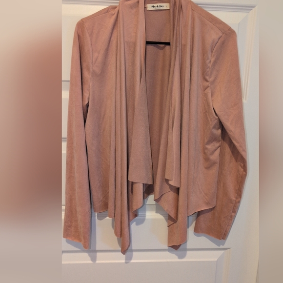 Open-Front Draped Blazer in Dusty Rose - Picture 9 of 13